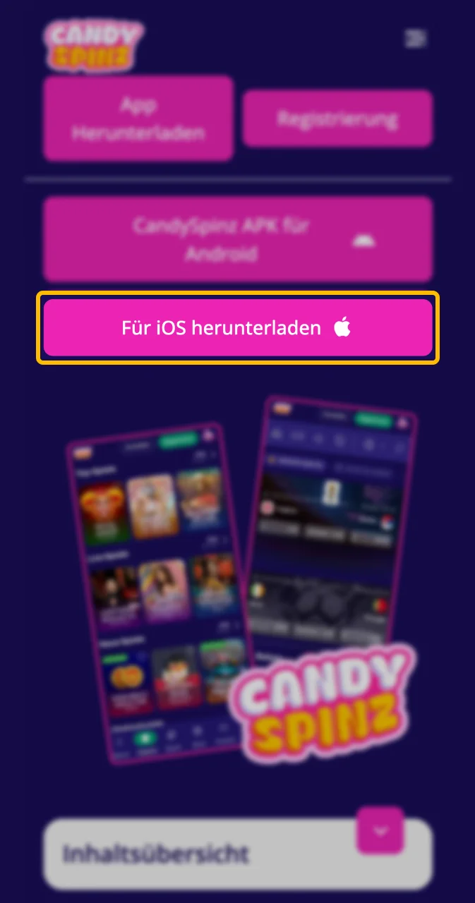 Klicken Sie auf die Schaltfläche oben auf dieser Seite, um Candy Spinz für iOS herunterzuladen.