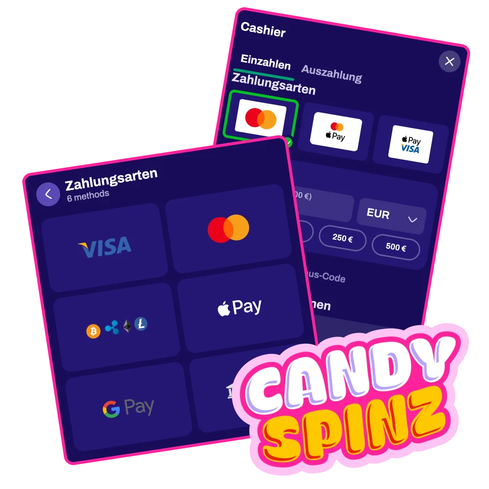 Erfahren Sie, wie einfach und bequem Sie Ihr Spielkonto auf der offiziellen Candy Spinz-Website aufladen können.