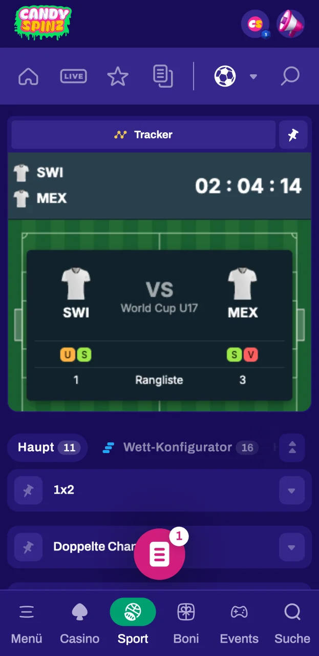 Bleiben Sie dran für Updates und Ergebnisse zu Candy Spinz.