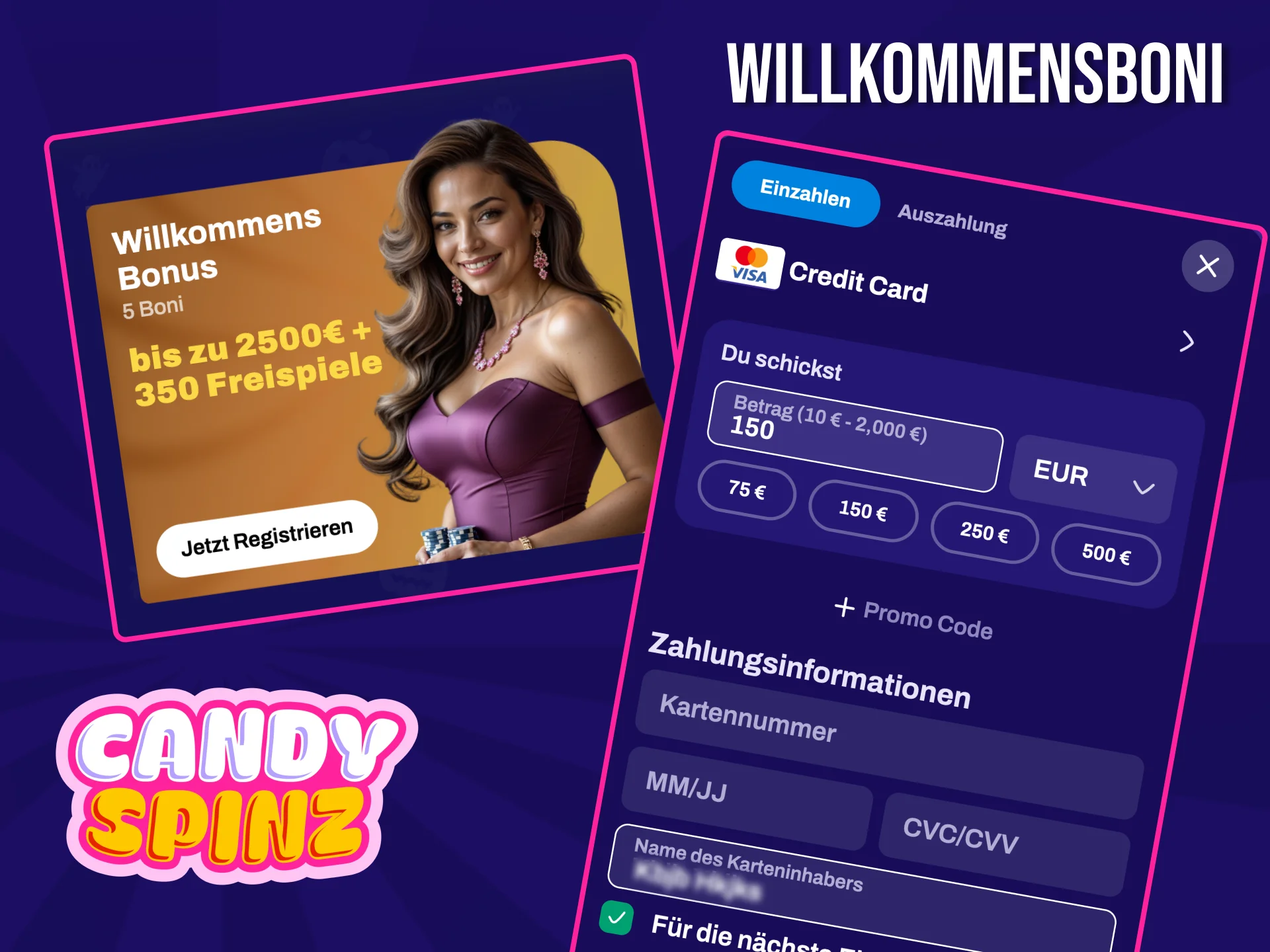 Die Boni für neue Spieler auf der Website Candy Spinz machen Ihr Spiel im Casino und Ihre Sportwetten noch lukrativer.