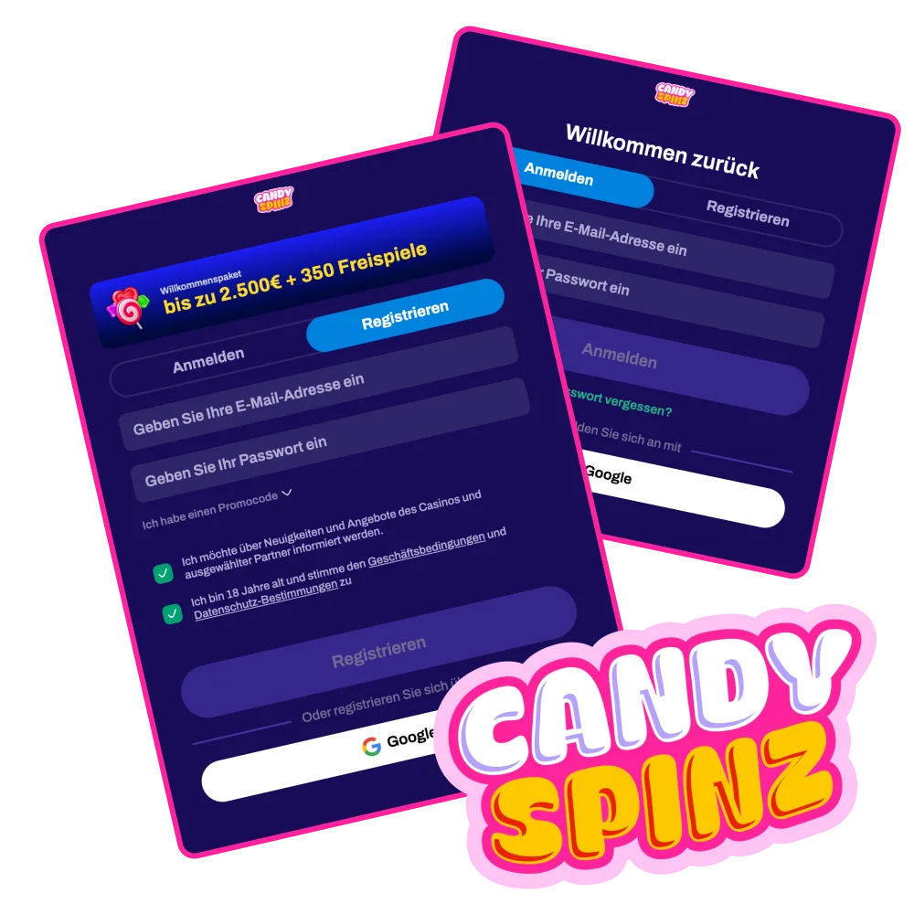 Registrieren Sie sich auf der offiziellen Candy Spinz-Website, um Sportwetten und Casinospiele zu genießen.