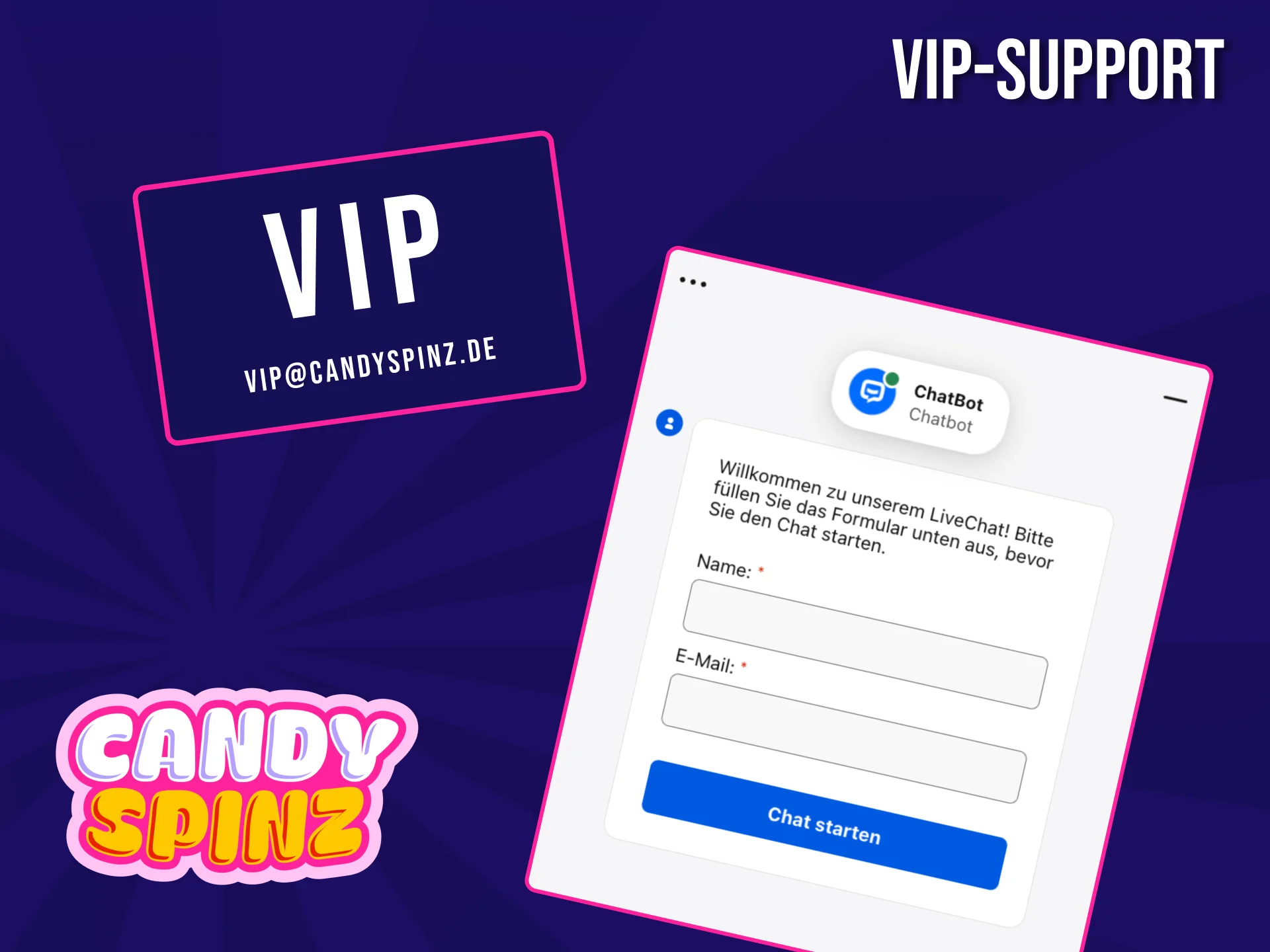 Candy Spinz bietet qualifizierten Spielern VIP- und Prioritätssupport.